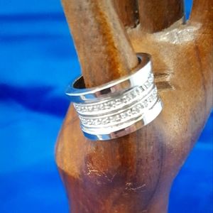 Womens CZ eternity wedding band 6mm, size 6.